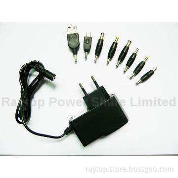 AC/DC Power Adapter 5V,2A, EU Plug, Multiple Output Connectors